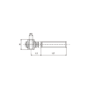 Τιράντα 36x3 Φ25,4 δεξιά με άκρο 80mm