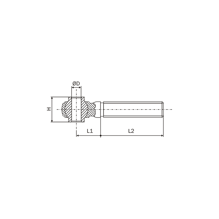Τιράντα 36x3 Φ25,4 δεξιά με άκρο 80mm