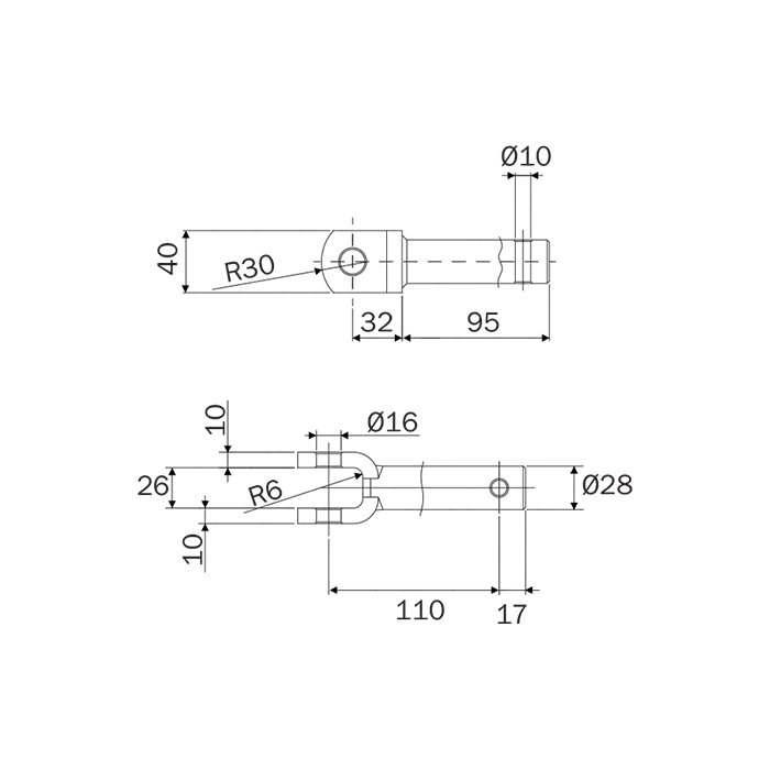 Pin with Fork for Case