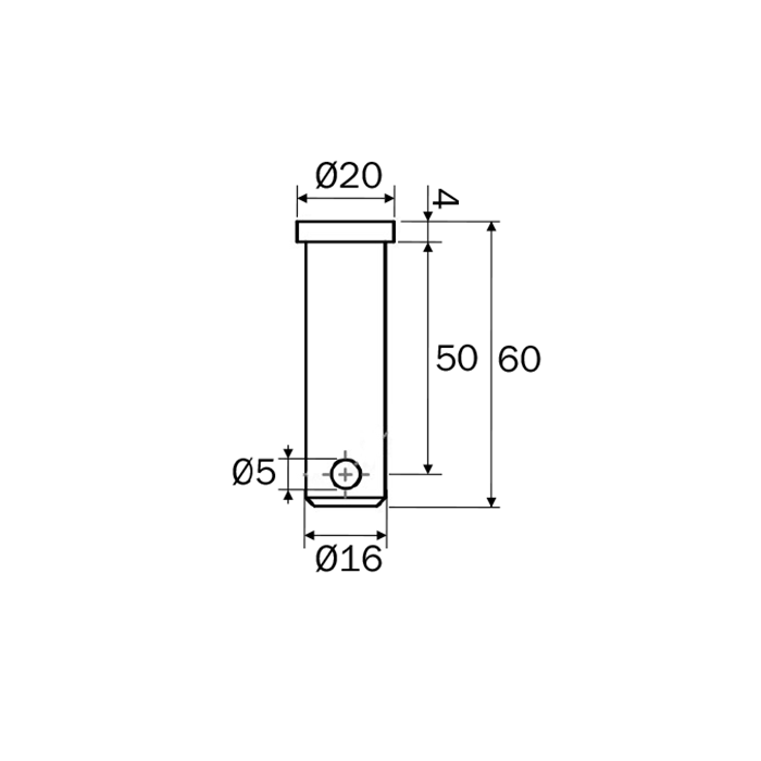 Pin 16x60 Special for Stabilizer Case