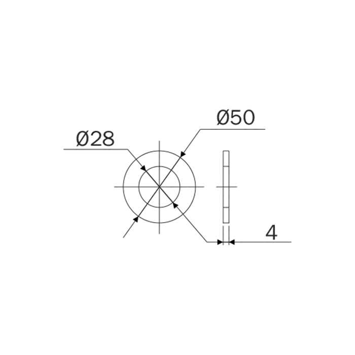 Ροδέλα Φ28 Ειδική Case