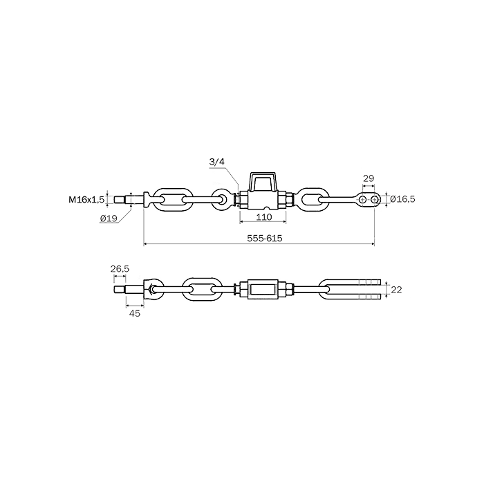 Arm stabilizer FORD4000 short