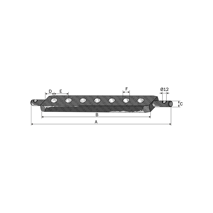 Cross bar Φ22 (770-670) 63Χ25 7 holes