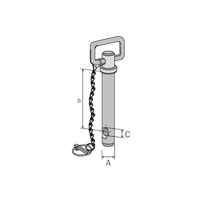 Socket Pin with Chain and Linch Pin Φ25x165