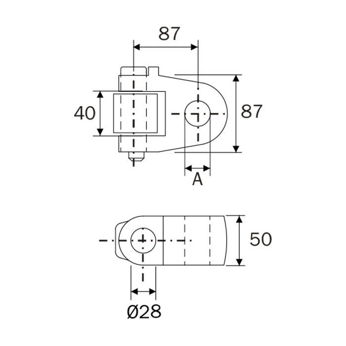 Articulated without Spindle Φ28,4 short