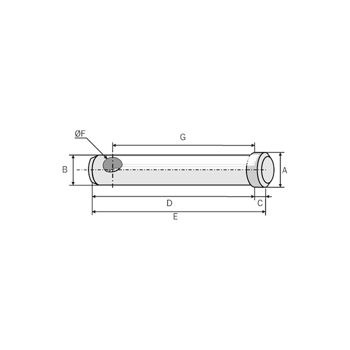 Pin for Rotary Cultivator Funnel 28-22 L.180