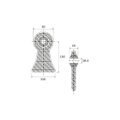 Ball Joint Terminal for Lower-Links Fiat Φ37