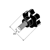 Χερούλι Μαργαρίτα M10x25 Αρσενικό Διάμετρος 60mm ΑΜΑ 