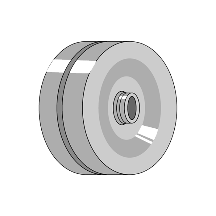 Metallic Wheel 190x90x2mm with Plastic Hub Φ20