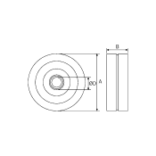 Metallic Wheel 320x100x2,5mm with Plastic Hub Φ30