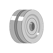 Flail Mower Wheel 200x120 with bearing Φ62 ΒΤ Patis