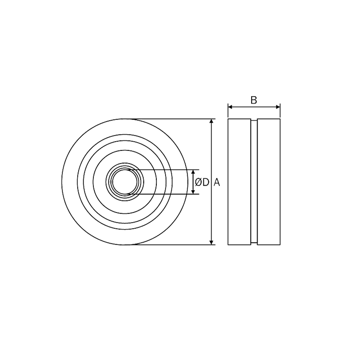 Metallic Wheel 220x90x2mm with Bearing Φ42