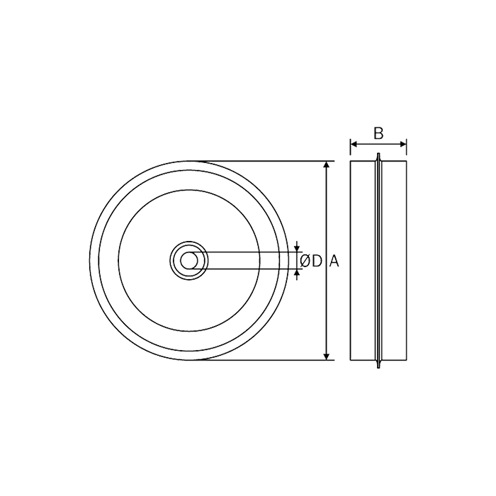 Metallic Wheel with ring & plastic hub 320x100x2,5mm Φ30