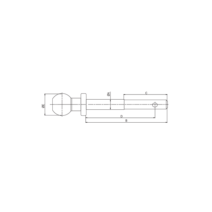 Ball for Drawbar Complete TBC25-162 Ø25 L190