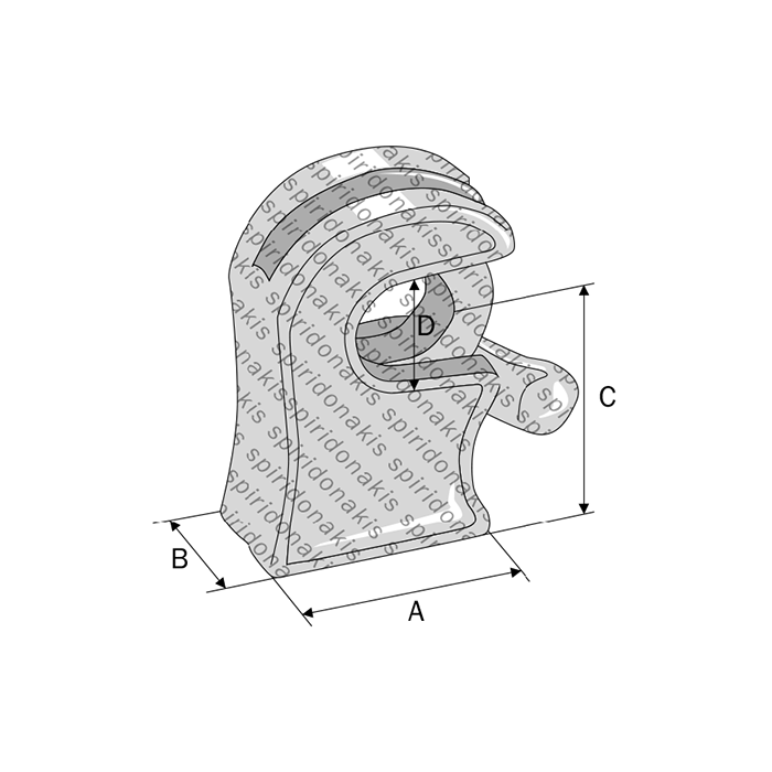 Reversible door lock BT 63x72 Φ25