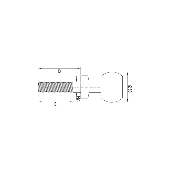 Ball Φ50 Drawbar M19 L70