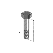 Hexagon Bolt DIN 931 8.8 M12x300 Zinc Plated