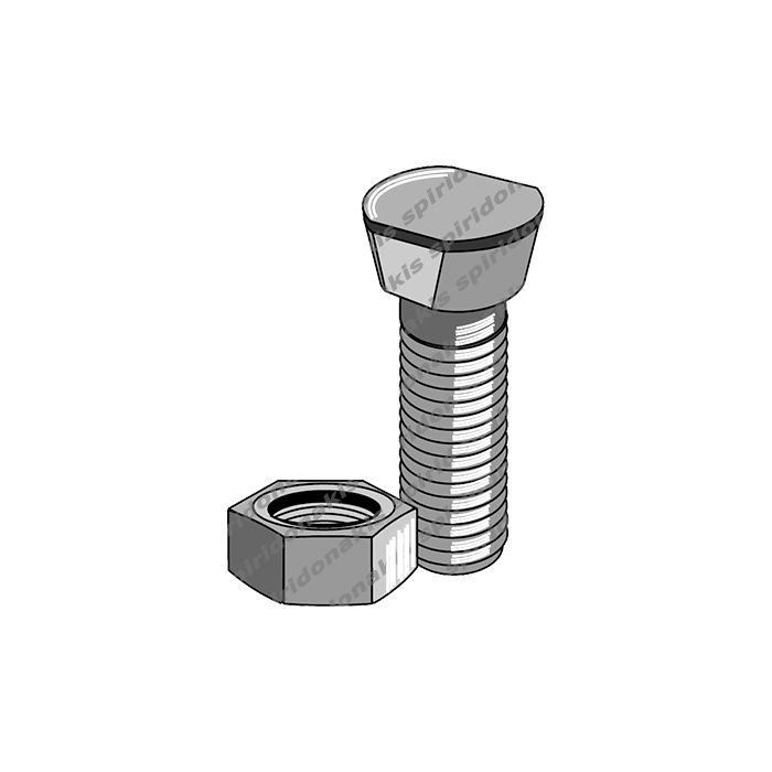 COUNTERSUNK CONICAL BOLT (12.9) 1/2x40 + NUT SPECIAL