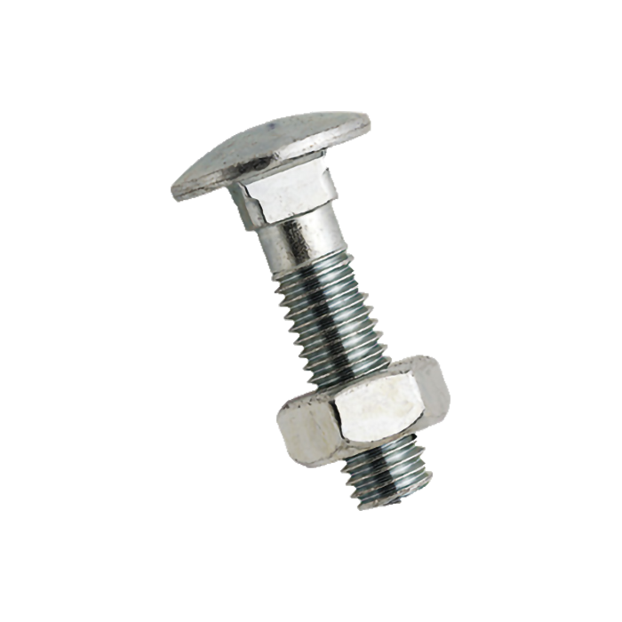 Carriage Bolt DIN 603 4.8 M08x90 with Nut Zinc Plated