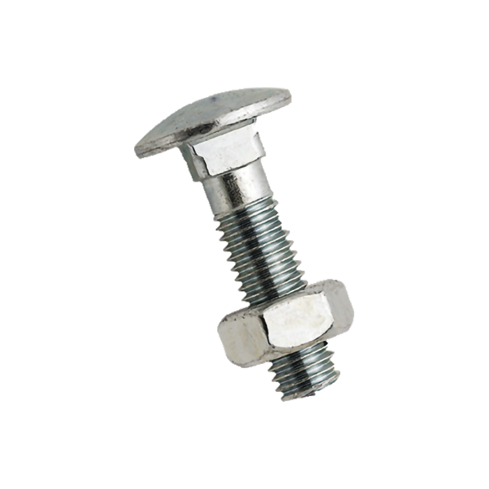 Carriage bolt DIN 603 8.8 M10x100 with Nut Zinc Plated