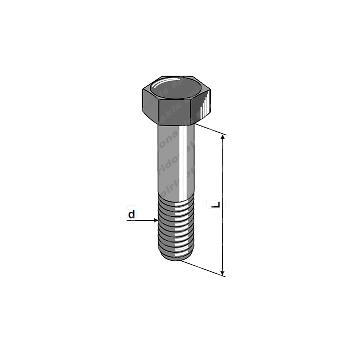 Hexagon Bolt DIN 933 10.9 M08x20 Head 13