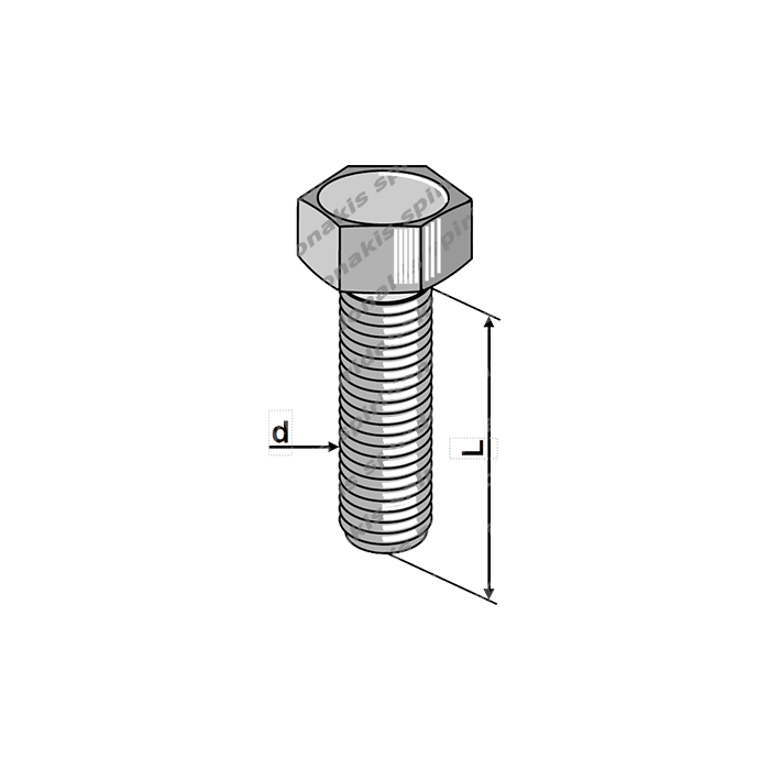 Hexagon Bolt DIN 933 10.9 M12x25 Head 19