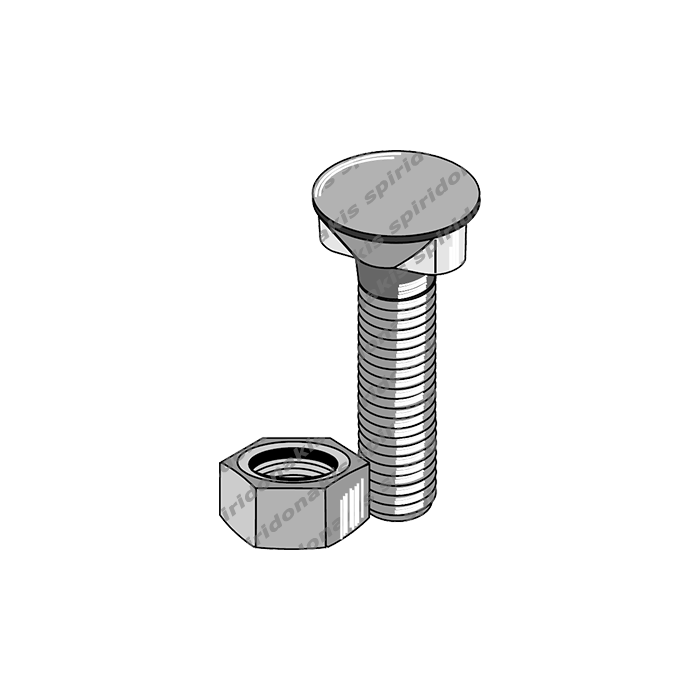 Countersunk Double Nib Bolt (8.8) 10x35 + Nut Special V&N