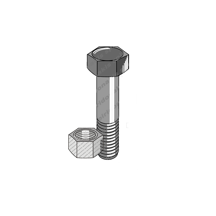 Hexagon Bolt Plough Kverneland 032921 (12.9) M24x210 Head 36mm