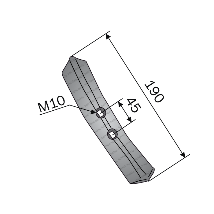 Νύχι Καλλιεργητή Διπλής Κοπής 40x5