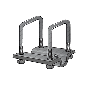 Complete Clamp 30x30 for Tine Tube 80x80 with One Plate