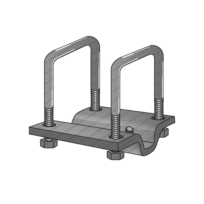 Complete Clamp 30x30 for Tine Tube 80x80 with One Plate