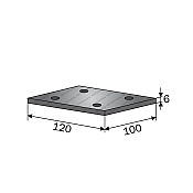 Clamp Plate Straight 20x20 for Tine Tube 70x70