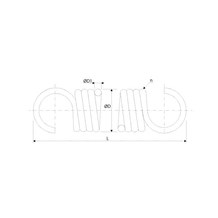 Spring with Hooks Ø11 L300mm 21 Spirals