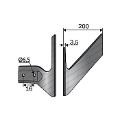 Row Crop Cultivator Flap 200x3,5 Right Ofas