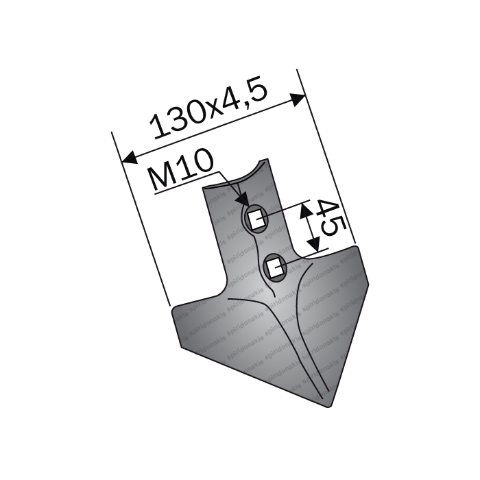 Cultivator Heart Point 130x4,5/45/M10 Bellota