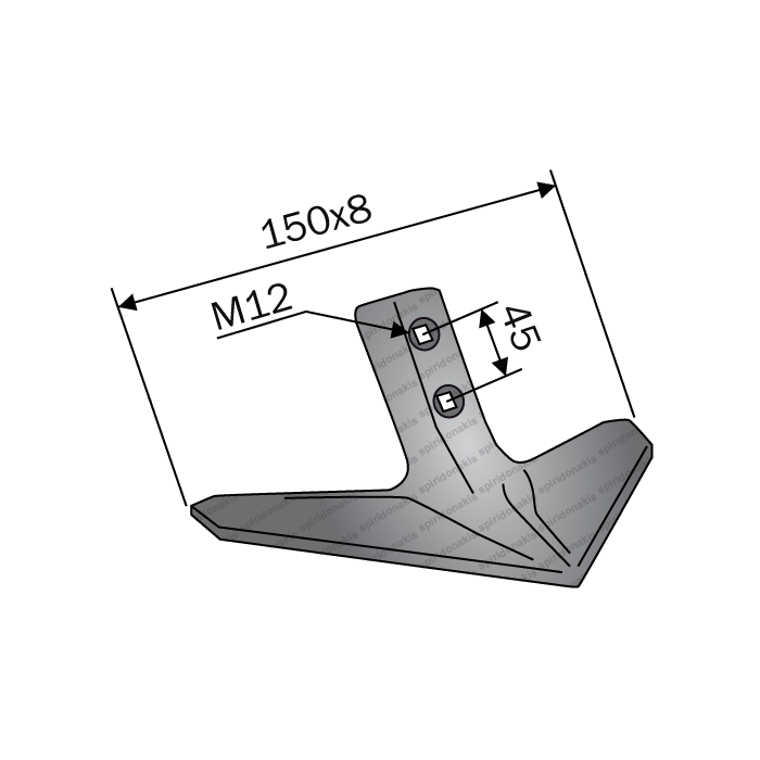 Χελιδόνι Καλλιεργητή 150x8/45 M12 Bianchi