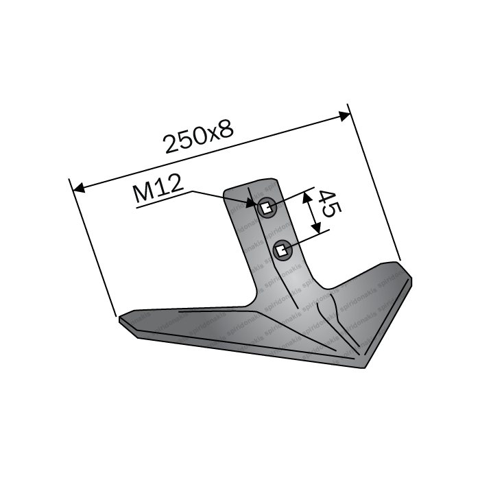 Χελιδόνι Καλλιεργητή 250x8/45 M12 Bianchi