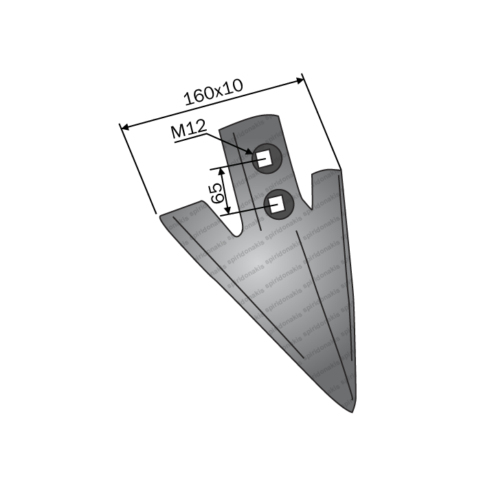 Cultivator Sweep Point 160x10 EVAK Type Greek