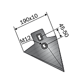 Cultivator Triangular Sweep Point 190x10/45-50/M12 BPT