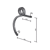 Cultivator Double Coil tine 32x32 Without Point Right Biachi