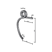 Cultivator Double Coil Tine 35x35 Without Point Left Bianchi