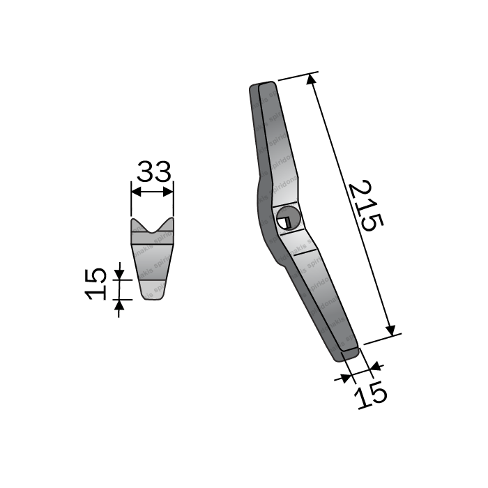 Νύχι Καλλιεργητή Flex 33x15x215/M10 BPT