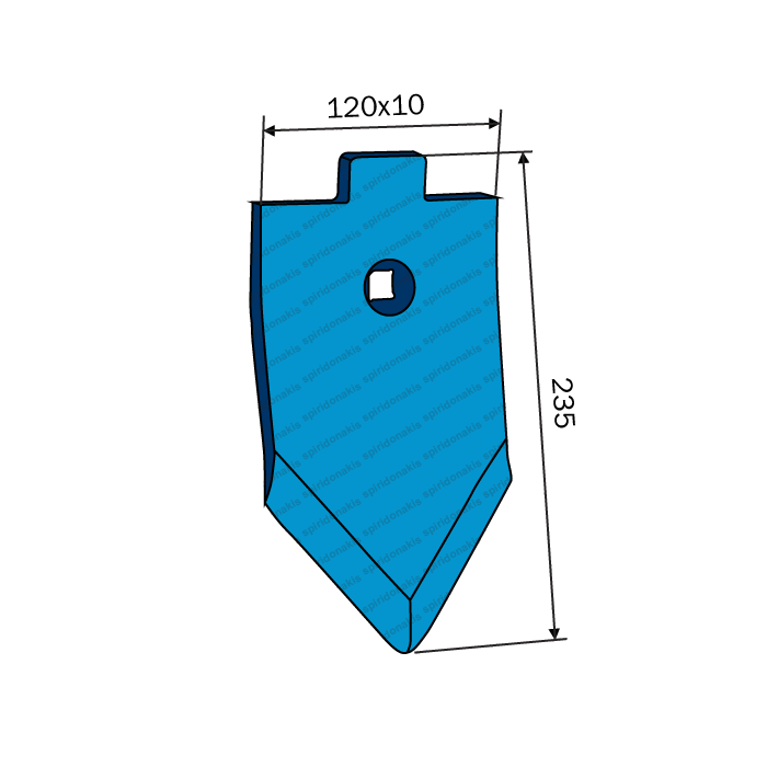 Νύχι Καλλιεργητή Lemken 3374388 S12D 120x10x235 Bellota