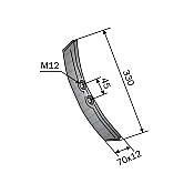 Νύχι Καλλιεργητή Διπλής Κοπής 70x12x330/45 M12 Bianchi