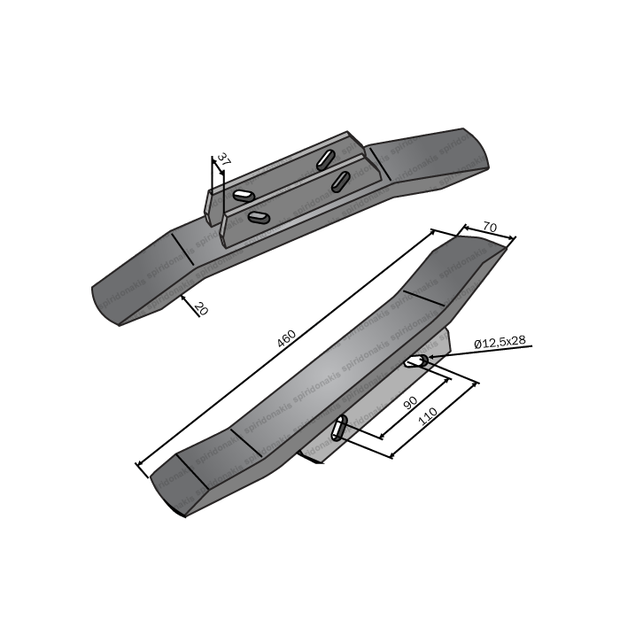 Νύχι Ρίπερ Maschio 70x20x460 για Σταβάρι 35mm