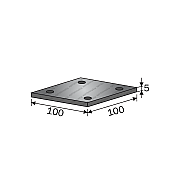 Πλάκα Συνδέσμου Ίσια 20x20 για ΚΔ50x50