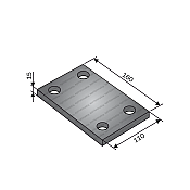 Clamp Plate Straight 40x40 (160x15x110) for Tine Tube 100x100