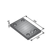 Clamp Plate Striaght 40x40 for Tine Tube 100x100