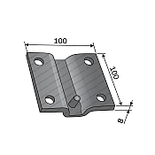 Clamp Plate Curved 20x20 for Tine Tube 50x50