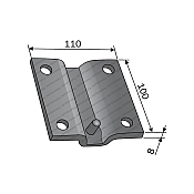 Clamp Plate Curved 20x20 for Tine Tube 60x60